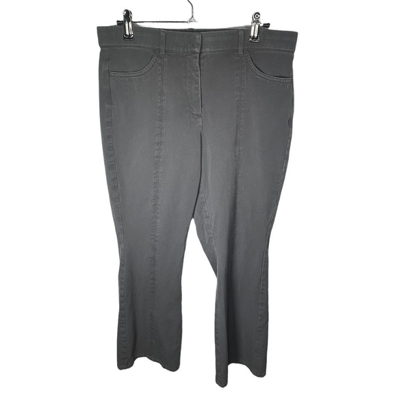 Isaac Mizrahi Live Womens Size 10 P Gray  Solid BootCut Khaki Pants - Picture 3 of 10